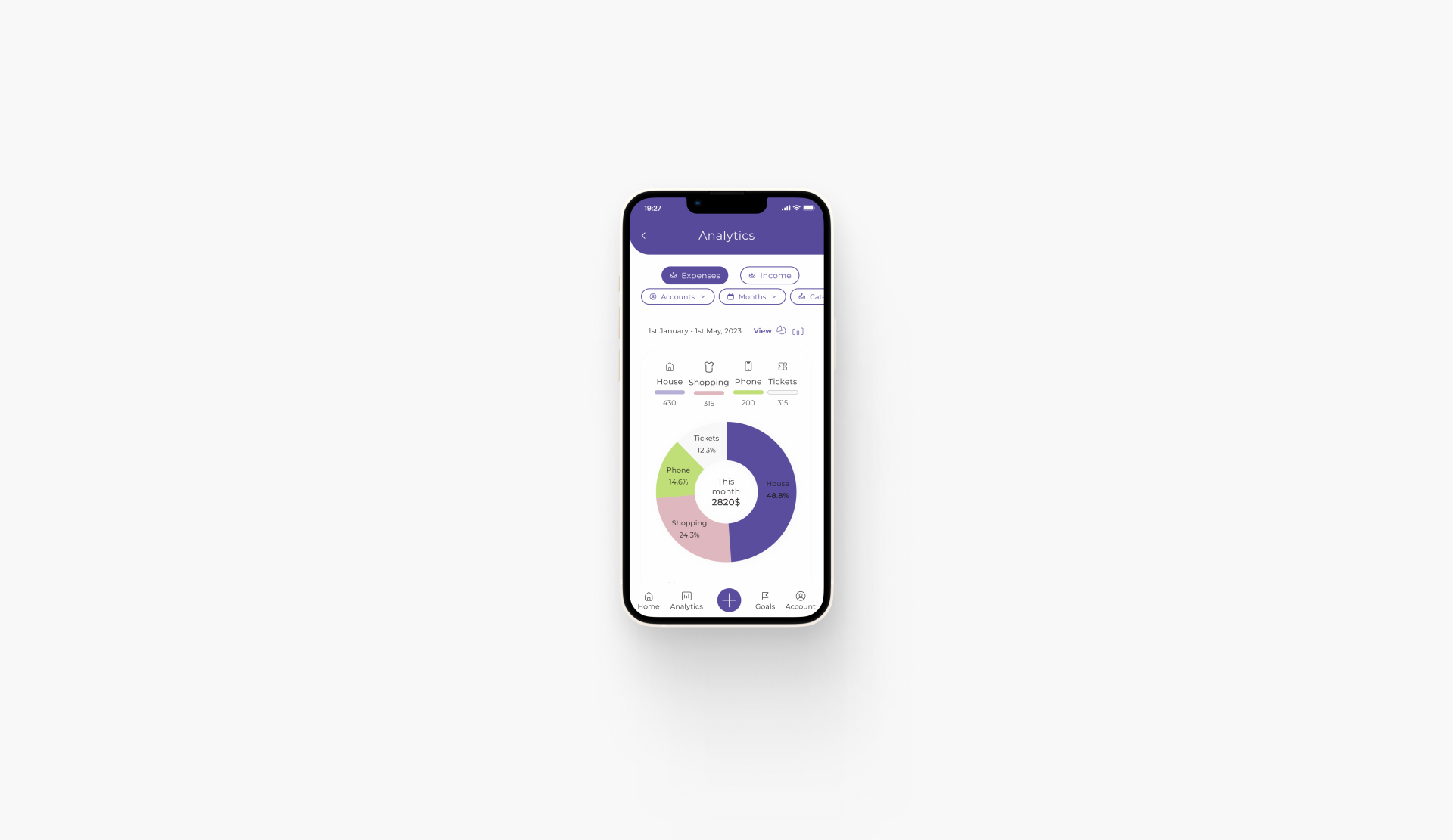 Video of proccess of creating a goal in the PocketBudget application